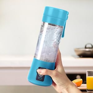 Portable Blender for Shakes and Smoothies, Personal Blender, Travel Lid for Kitchen, Office, Travel, Picnic, Gym & Travel, Personal Size Blenders with USB Rechargeable Blue