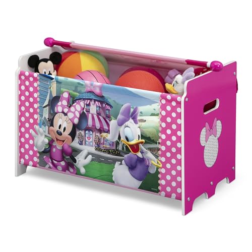 Delta Children Disney Minnie Mouse 3-Piece Toddler Playroom Set– Includes Table, Chair and Toy Box, Pink