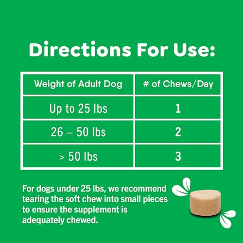 GREENIES Supplements Calming Chews for Dogs Chicken Flavor, 40 Count Soft Chews Dog Calming Supplements, 7.3 oz. Container