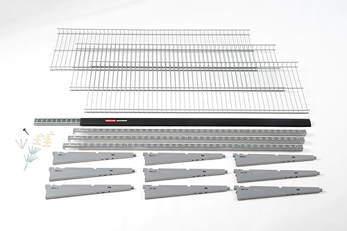 Rubbermaid Fasttrack Rail Storage 48"x16" 3-Shelf Kit, 350 lbs. Per Shelf, for Home/Garage/Shed/Workshop Organization