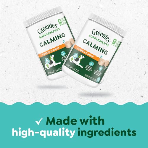 Greenies Supplements Calming Chews for Dogs Chicken Flavor, 80 Count Soft Chews Dog Calming Supplements, 14.7 oz