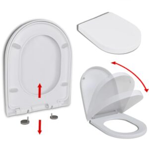 vraxo soft-close toilet seat with quick-release design white square,toilet & bidet seats-4.14lbs