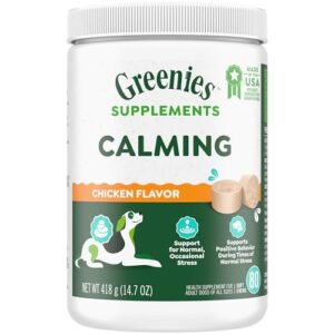 greenies supplements calming chews for dogs chicken flavor, 80 count soft chews dog calming supplements, 14.7 oz