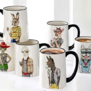 Hipster Animal Coffee Mugs 6pc 17.5 oz. by Signature Housewares