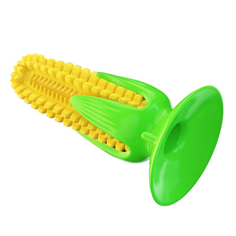 Dog MART Dog Chew Toy, Durable Corn-Shaped Toy for Teeth Cleaning, Squeaky Toothbrush, Toy for Agressive Chewer - Ideal for Agressive Small and Medium Dogs