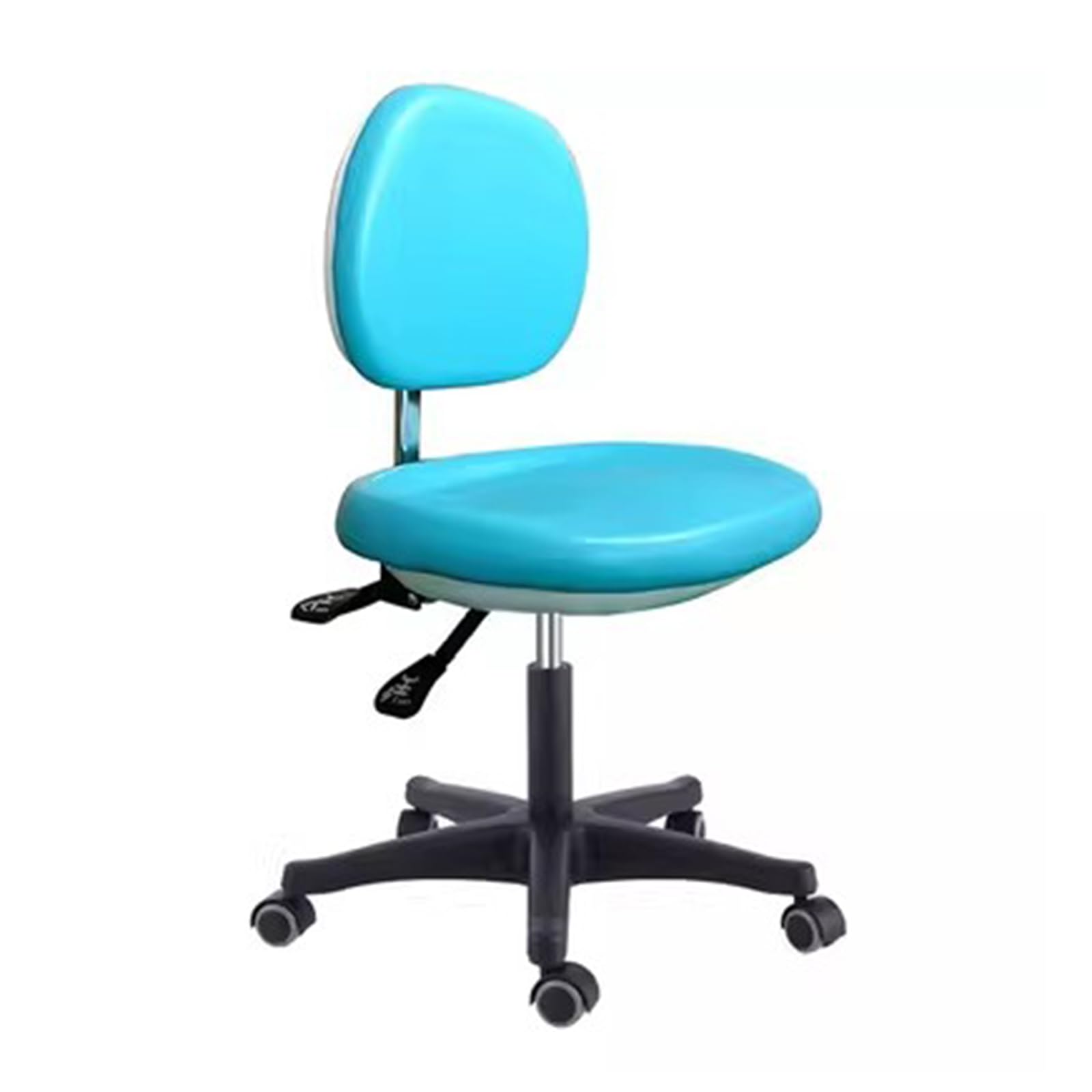 SFKLYU Adjustable Dental Medical Chair Dentist Doctor's Stool Ergonomic Dentist Chair with Backrest PU Leather,Light Blue,A