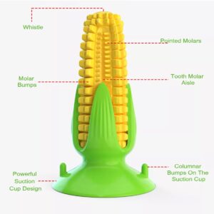 Dog MART Dog Chew Toy, Durable Corn-Shaped Toy for Teeth Cleaning, Squeaky Toothbrush, Toy for Agressive Chewer - Ideal for Agressive Small and Medium Dogs