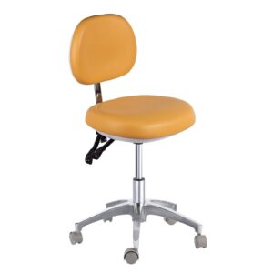 sfklyu ergonomic dentist chair adjustable dental medical chair dentist doctor's stool with backrest pu leather,b,m