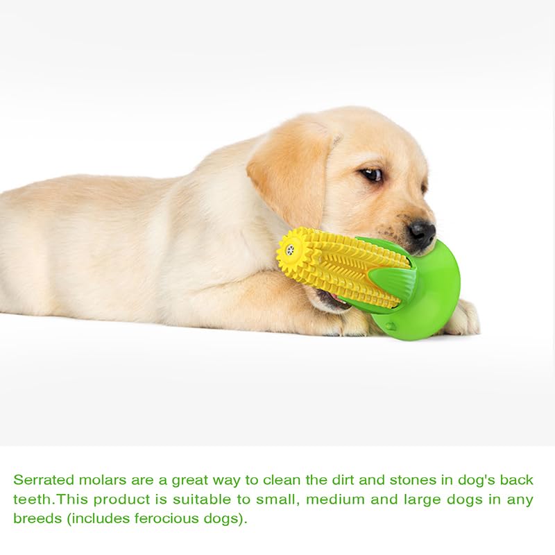 Dog MART Dog Chew Toy, Durable Corn-Shaped Toy for Teeth Cleaning, Squeaky Toothbrush, Toy for Agressive Chewer - Ideal for Agressive Small and Medium Dogs