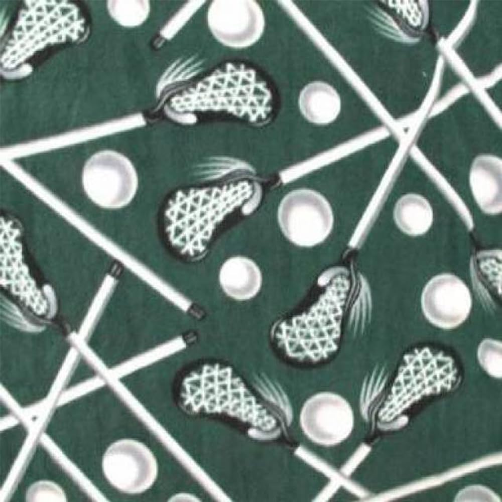 Pico Textiles 2 Yards Bolt - Lacrosse Hunter Green Fleece Fabric - Sold by The Bolt - Print Fleece Fabric - Ideal for Sewing Projects, Scarves, No Sew Fleece Throws and Tie Blankets