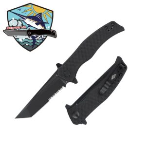 oknife sentry l2 edc folding pocket knife, camping knife with 3.37 inches tanto d2 steel blade and g10 handle for outdoor, tactical, survival