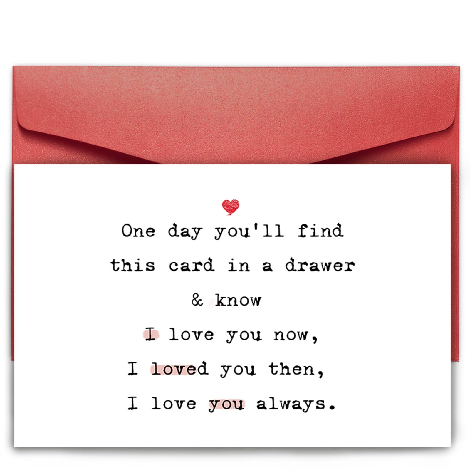 SuperShunhu Romantic Birthday Card for Girlfriend Boyfriend, Sweet Anniversary Card for Her, I Love You Always Gift for Him, Valentines Day Card, One Day You’ll Find This Card...