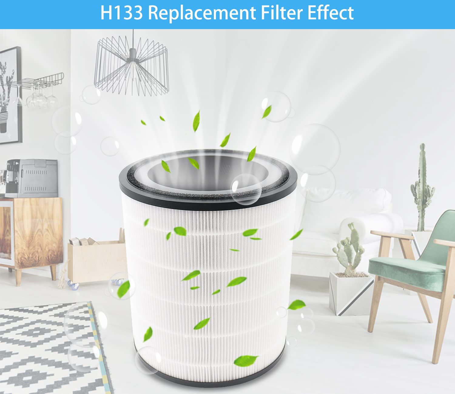 NXBHG Lv-H133 Replacement Filter Only Compatible with LEVOIT LV-H133 Air Purifier, H13 Grade True HEPA Filter and Activated Carbon Filter Set, LV-H133-RF, 2 Pack