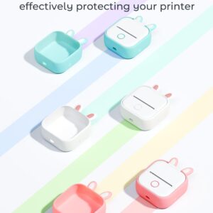 T02 Mini Sticker Printer Silicone Protective Case Bunny Ears Cover Case, Cute Design for T02 inkless Sticker Printer, Compatible with LabelCreate, Memoking, Memoqueen, Phomemo T02 Mini Printer, Green