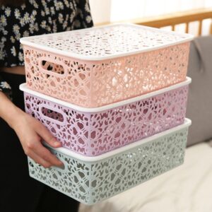 Cabilock Storage Bins 3pcs Box Small Plastic Containers with Lids Small Plastic Bins with Lids Storage Pp Small Box Storage Baskets