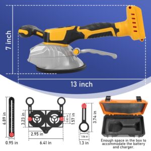 Tile Vibration Leveling Machine for D 20V Max Battery, Tile Vibration Tools 8 Gears Adjustable with Suction Cup Max 130lbs & LCD Display, Tile Tiling Machine 7500r/min (Battery Not Included)