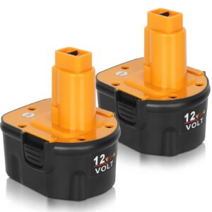 akkopower 2pack 12v 4.5ah ni-mh battery for dewalt dw9071 dw9072 dc9071 de9037 de9071 de9072 de9074 de9075 152250-27 397745-01,replace battery compitable with dewalt 12 volt cordless power tools