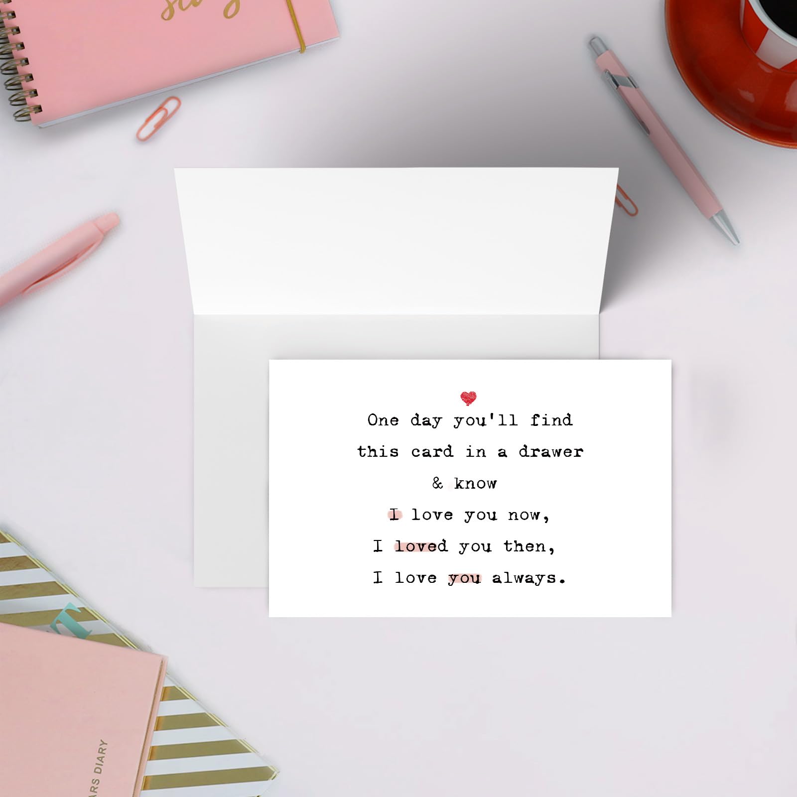 SuperShunhu Romantic Birthday Card for Girlfriend Boyfriend, Sweet Anniversary Card for Her, I Love You Always Gift for Him, Valentines Day Card, One Day You’ll Find This Card...