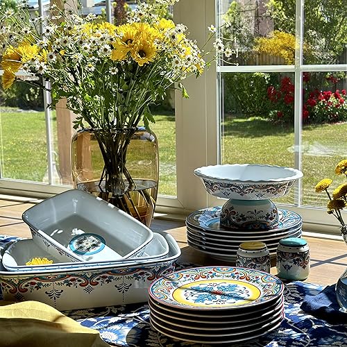 Euro Ceramica Zanzibar Collection 3-Piece Oven to Table Stoneware Casserole Dish Set, Deep Rectangular Lasagna Pans. Freezer to Oven to Table Safe - Bake and Serve.