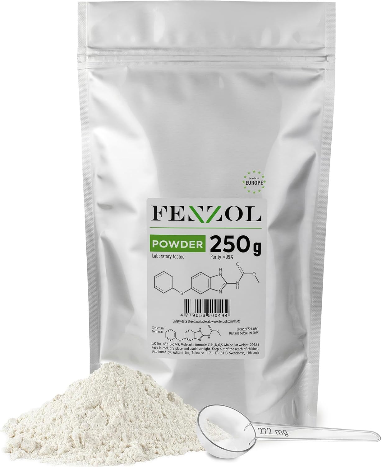 Fen | ZOL 250 | g | (8.8oz) | Powder | 222 | mg Spoon Inside | >99%