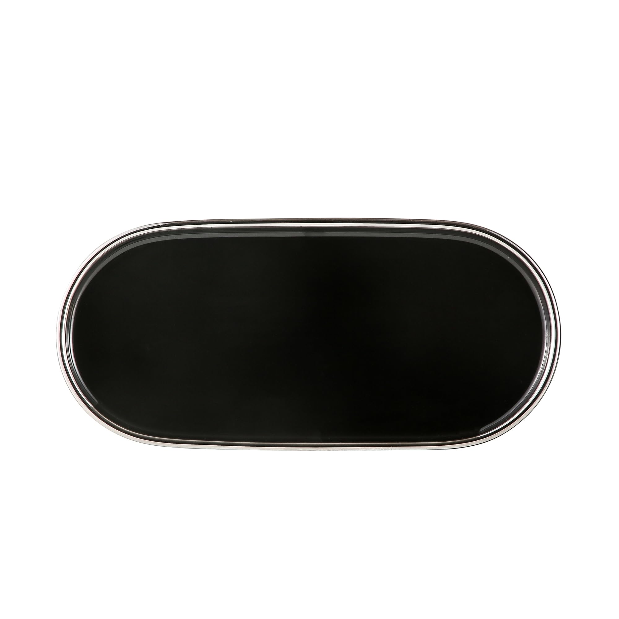 Redelaenor Ceramics Bathroom Tray for Counter, Perfume Key Trinket Ring Tray, Decor Soap Dispenser Countertop Tray for Kitchen Sink Organization.(Black Medium