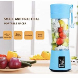 Portable Blender for Shakes and Smoothies, Personal Blender, Travel Lid for Kitchen, Office, Travel, Picnic, Gym & Travel, Personal Size Blenders with USB Rechargeable Blue