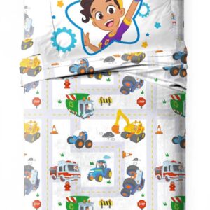 Jay Franco Blippi & Meekah Trucks Sheet Set - Twin Size Sheet Set - Super Soft Kids Cartoon Vehicles 3 Piece Bedding Set - Microfiber Sheets