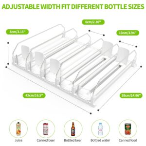 Drink Organizer for Fridge, Soda Can Dispenser for Refrigerator, Automatic Drink Dispenser for Fridge Holds up to 25 Cans, 5 Row