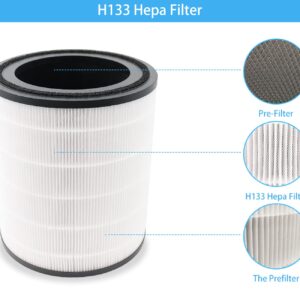 NXBHG Lv-H133 Replacement Filter Only Compatible with LEVOIT LV-H133 Air Purifier, H13 Grade True HEPA Filter and Activated Carbon Filter Set, LV-H133-RF, 2 Pack