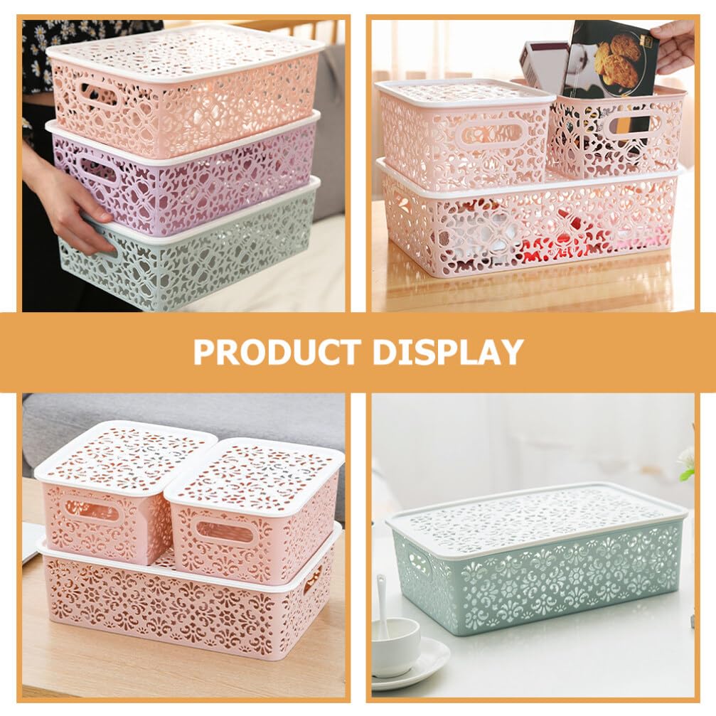 Cabilock Storage Bins 3pcs Box Small Plastic Containers with Lids Small Plastic Bins with Lids Storage Pp Small Box Storage Baskets