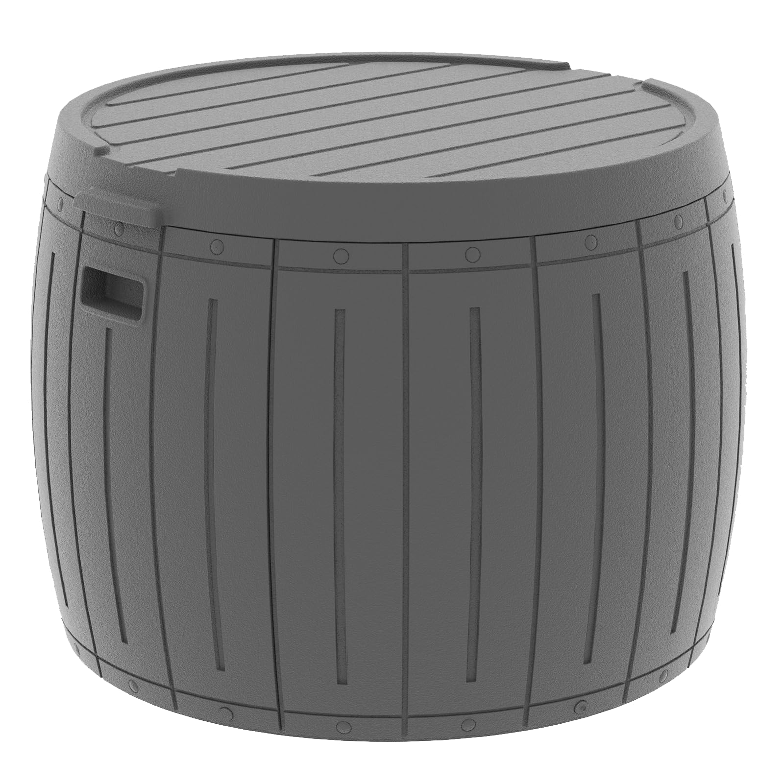 Mrosaa Deck Box Round, Patio Table, Waterproof Outdoor Storage Box for Kid Toys, Patio Furniture, Pool Tools, Outdoor Uses, Sports Equipment, Waterproof and UV Resistant Resin, 27 Gallons Grey…