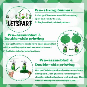 Pre-assembled Golf Birthday Party Decorations Golf Themed Party Decorations Golf Decorations for Party Golf Banner 6 Golf Party Hanging Swirl 3 Golf Honeycomb Centerpieces Par-Tee Time Birthday