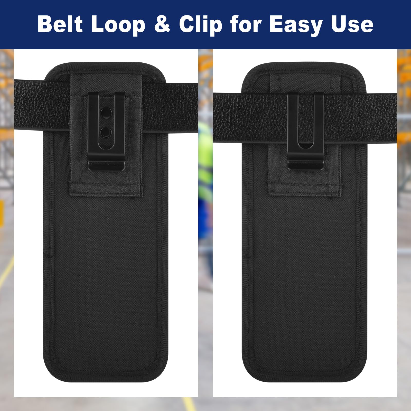 Barcode Scanner Holster, Universal Scanner Holster Pouch for Gun Grip Mobile Computers, Handheld Bar Code Scanners, Belt Loop & Clip Attachment Fits for Zebra Scanner MC3300/3200/3100/3000 (Black)