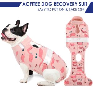 AOFITEE Dog Surgery Recovery Suit, Anti Licking Recovery Suit for Dogs Cats Breathable Dog Onesie for Surgery Female Male, Dog Cone Alternative After Surgery Surgical Suit for Abdominal Wounds