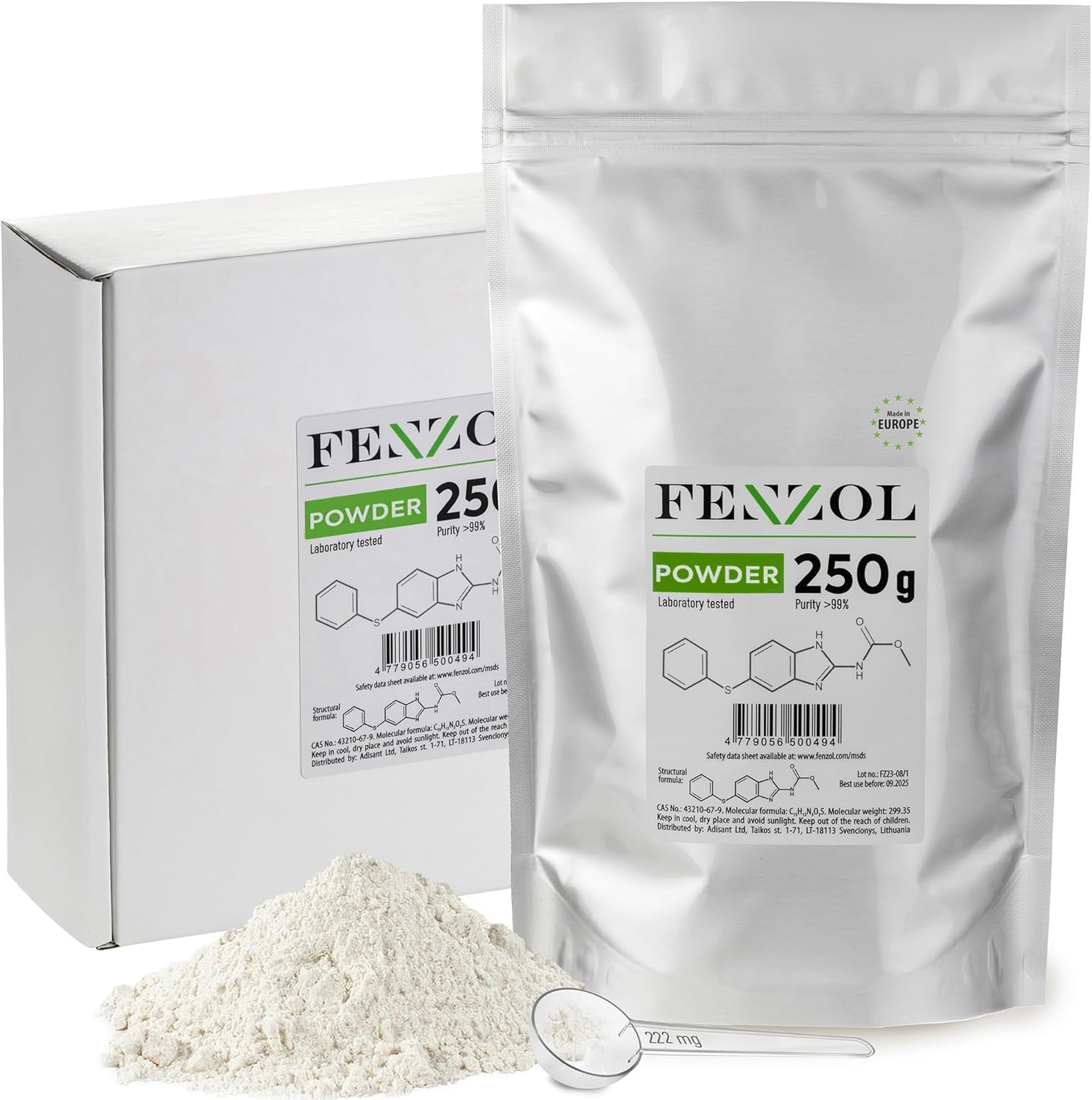 Fen | ZOL 250 | g | (8.8oz) | Powder | 222 | mg Spoon Inside | >99%