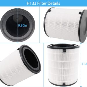 NXBHG Lv-H133 Replacement Filter Only Compatible with LEVOIT LV-H133 Air Purifier, H13 Grade True HEPA Filter and Activated Carbon Filter Set, LV-H133-RF, 2 Pack