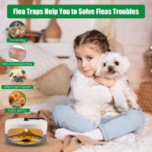 4 Pack Flea Trap Indoor Flea Light for Inside Your Home with 8 Sticky Disc & 12 Bulbs & 4 Electric Wires Pet and Kid Healthly,Sticky Bed Bug Trap Pest Control