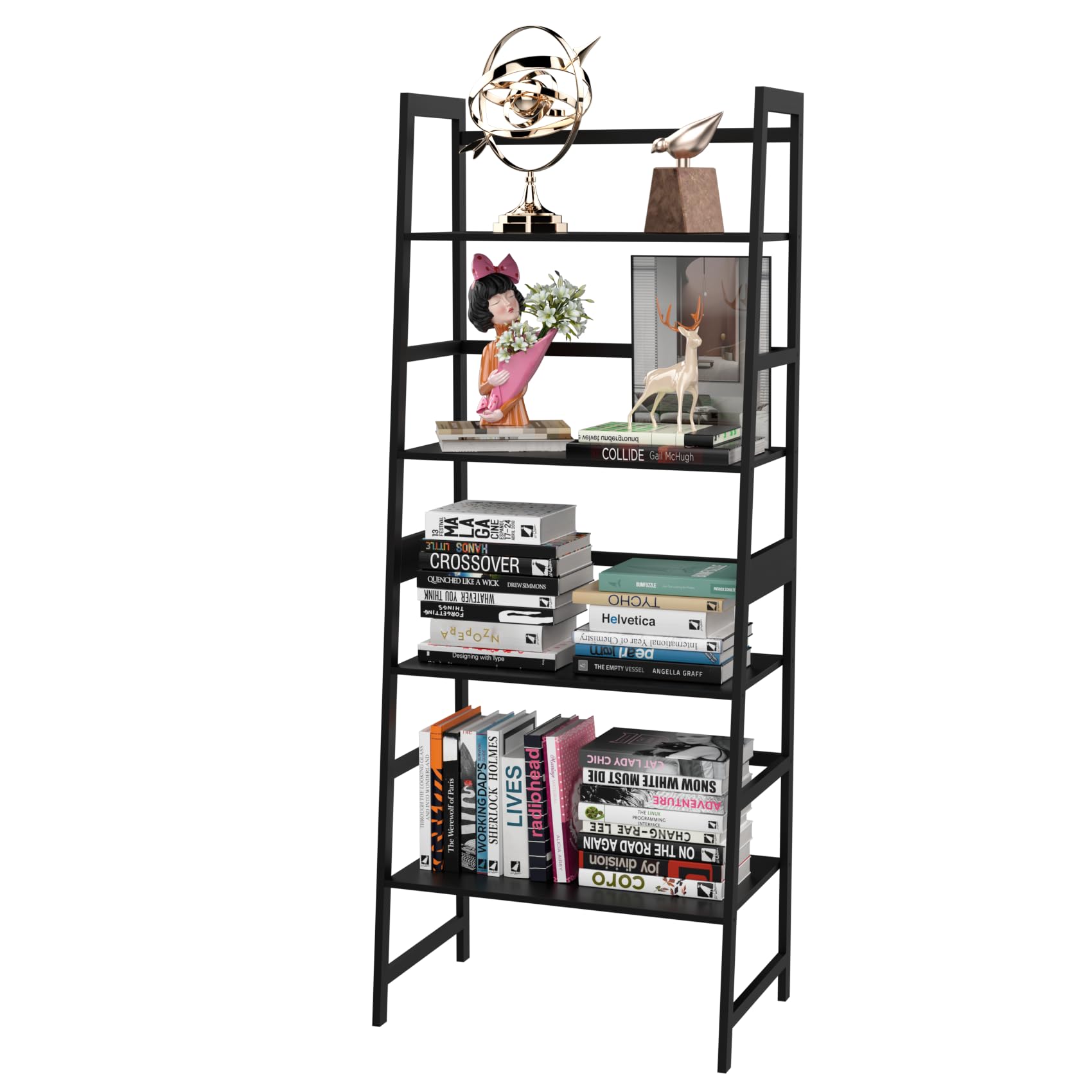 ZHOMUD Bookshelf, 4-Tier Multipurpose Shelf/Display Rack/Storage Shelf/Bookcase for Living Room, Bedroom,Home Office,Kitchen