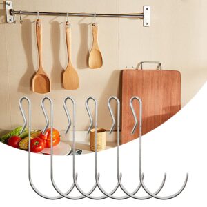 Vkinman 20 Pcs J Shaped Hook, Snap-On Hooks, Stainless Steel Clip-on Hook, Hanging Sink Grid Hook, Heavy Duty Wire Rack Hook for Kitchen, Bedroom, Office