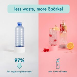 Spärkel Beverage System | Cherry Red Sparkling Water Maker | No CO2 Tank Needed | Carbonated Water Machine that Uses Fresh, Natural Ingredients | Soda Streaming Machine | 5 Unique Carbonation Levels