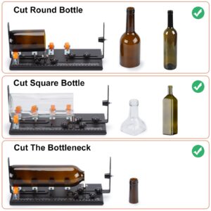 FIXM Glass Bottle Cutter, Upgraded Double Dam Boards Bottle Cutting Tool Kit, Complete Set of Bottle Cutter & Glass Cutter for Square and Round Bottle