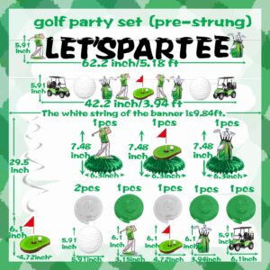 Pre-assembled Golf Birthday Party Decorations Golf Themed Party Decorations Golf Decorations for Party Golf Banner 6 Golf Party Hanging Swirl 3 Golf Honeycomb Centerpieces Par-Tee Time Birthday