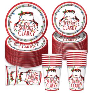 you serious clark party supplies set plates cups, funny christmas plates cups, funny christmas party decorations, christmas vacation party decorations, national christmas holiday party decorations