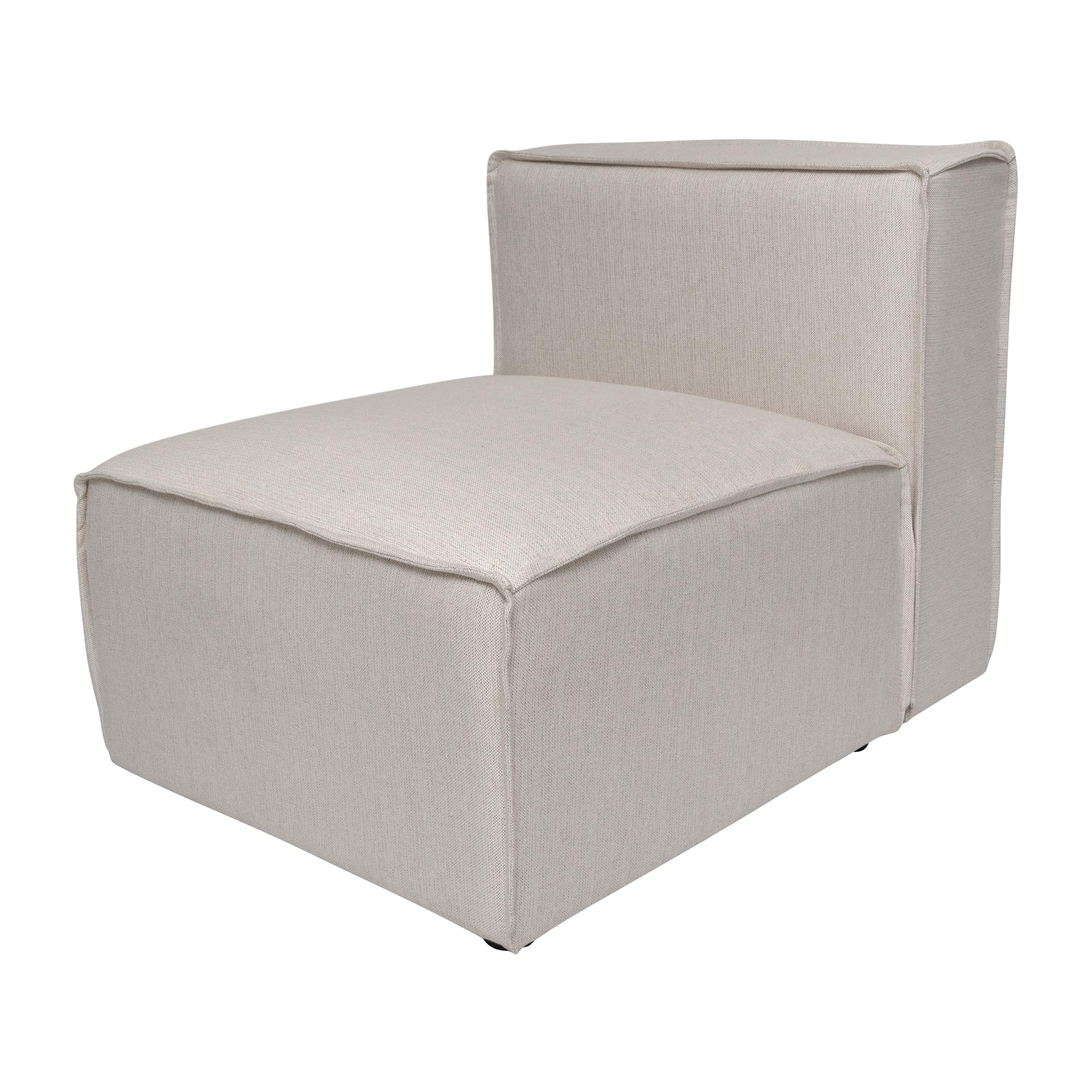 Flash Furniture Bridgetown Fabric Middle Chair Module for Sectional Sofa, Customizable Modular Couch Armless Middle Seat, Cream