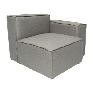 flash furniture bridgetown fabric right chair module for sectional sofa, customizable modular couch right seat with arm rest, gray