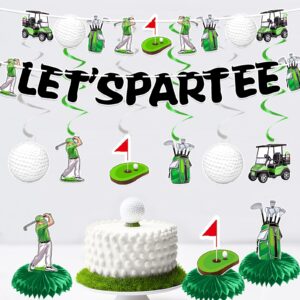 Pre-assembled Golf Birthday Party Decorations Golf Themed Party Decorations Golf Decorations for Party Golf Banner 6 Golf Party Hanging Swirl 3 Golf Honeycomb Centerpieces Par-Tee Time Birthday