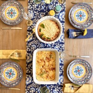 Euro Ceramica Zanzibar Collection 3-Piece Oven to Table Stoneware Casserole Dish Set, Deep Rectangular Lasagna Pans. Freezer to Oven to Table Safe - Bake and Serve.