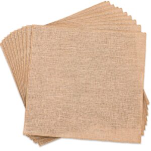 menkxi 10 pcs 20 x 20'' burlap squares multipurpose natural burlap fabric burlap centerpiece burlap placemats farmhouse gardening country crafts for home weddings kitchen table decorations