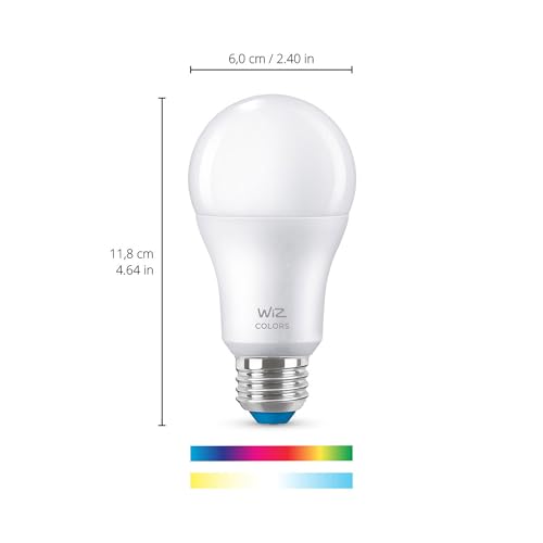 WiZ Connected 60W A19 LED Smart Light Bulbs - Connects to Your Wi-Fi - E26 Smart Bulb - Control with Voice or App + Activate with Motion - Matter Compatible - 4 Pack