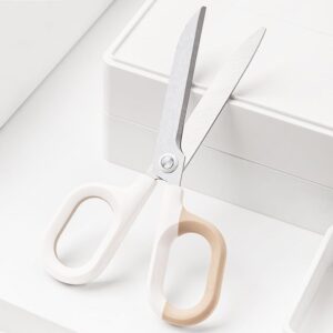 multipurpose office craft scissors for diy art and craft,comfort-grip handles, sturdy sharp scissors (white)